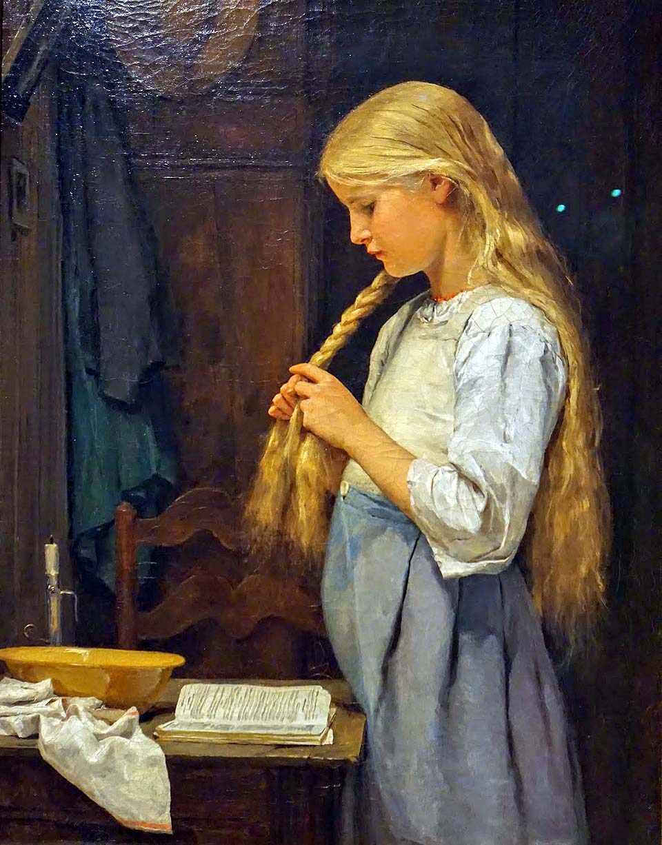 Jeune fille se coiffant - 1887