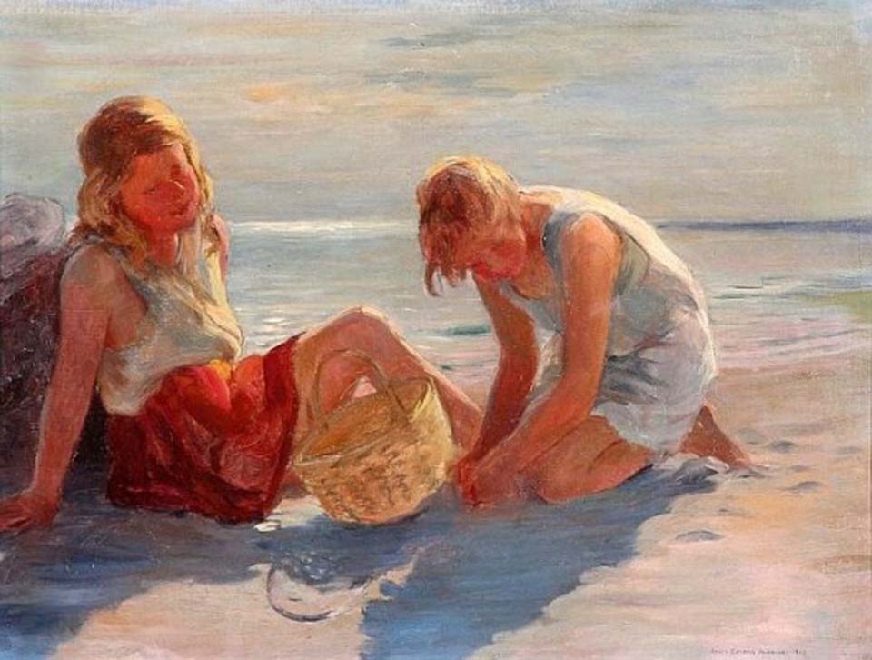 Two girls on beach