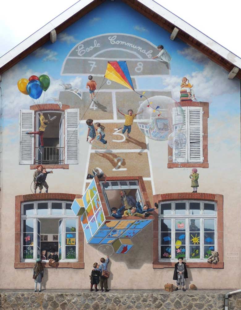 fresque de la classe musée de Fraize