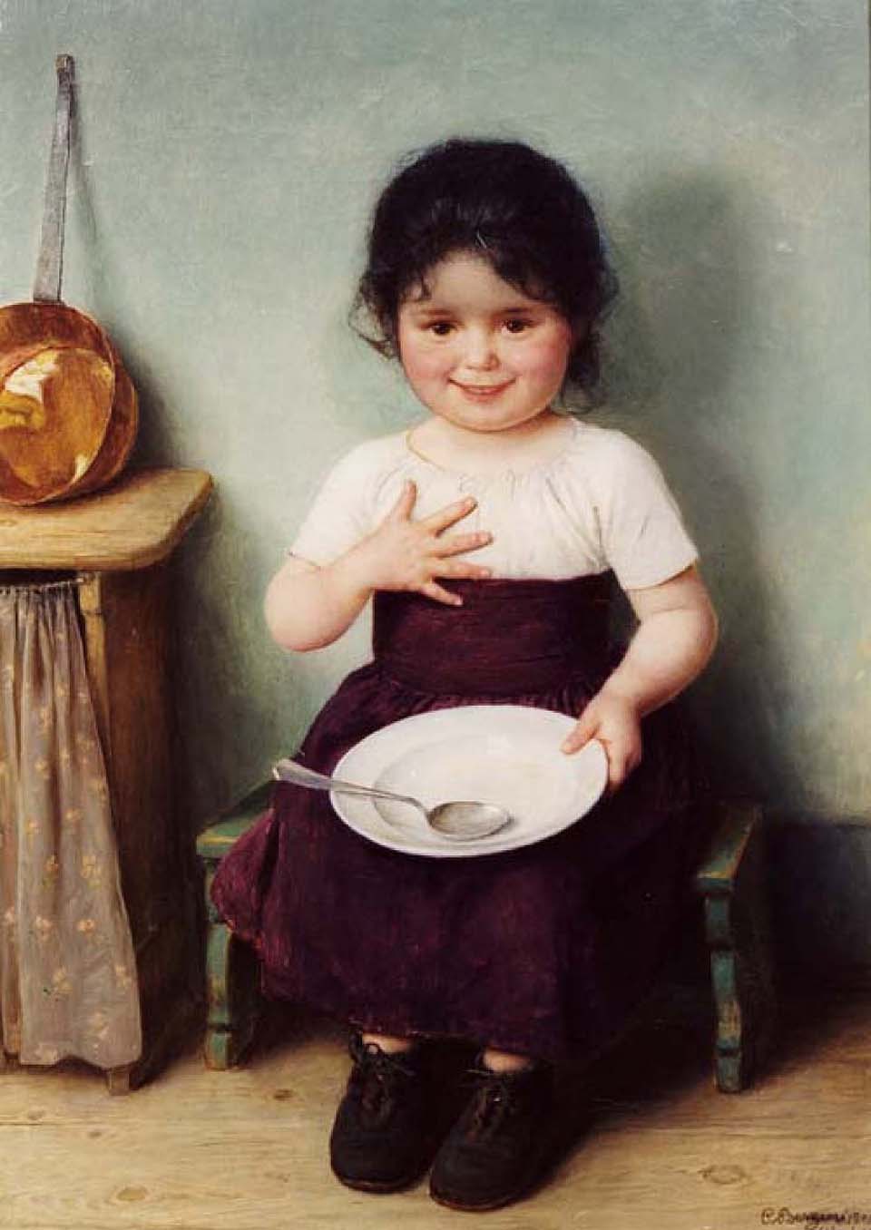 Girl with plate