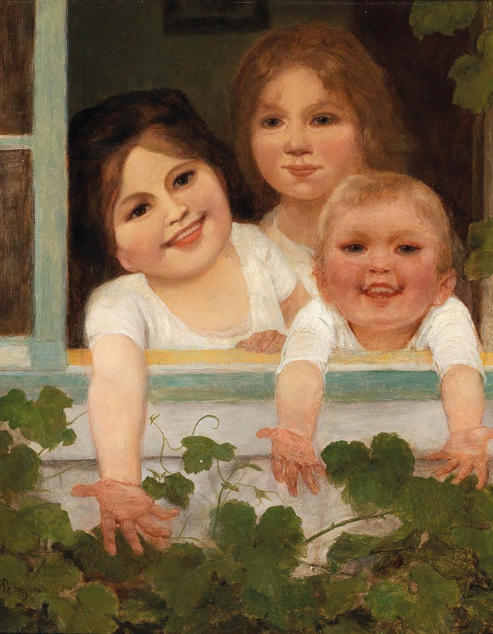 Three children at the window