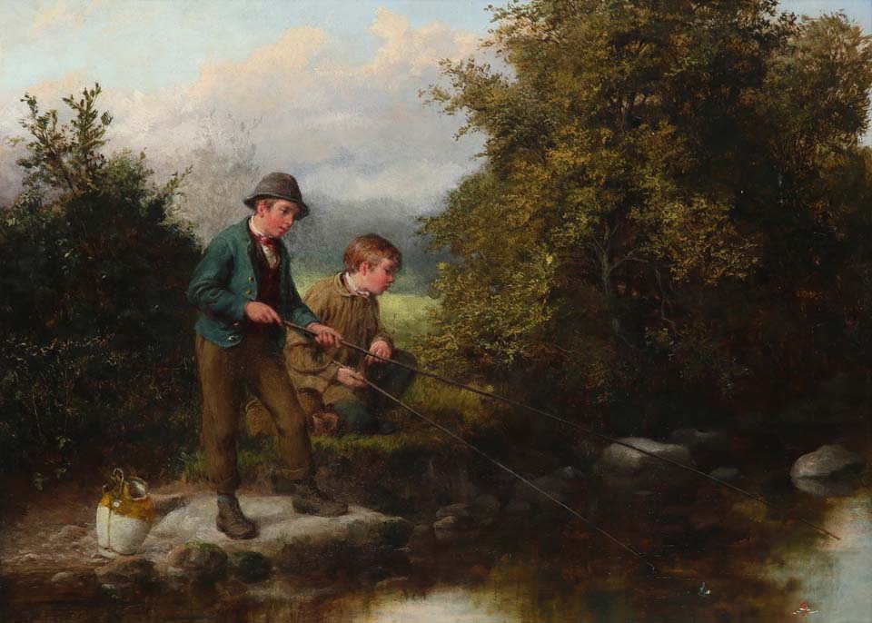 Two boys fishing