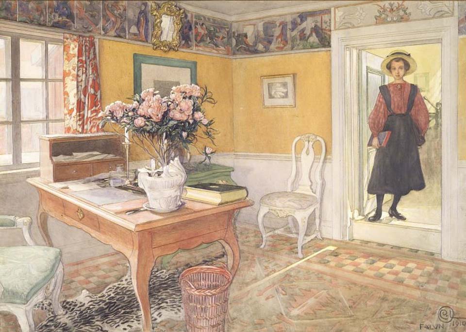 Ecolière dans un intérieur - 1910