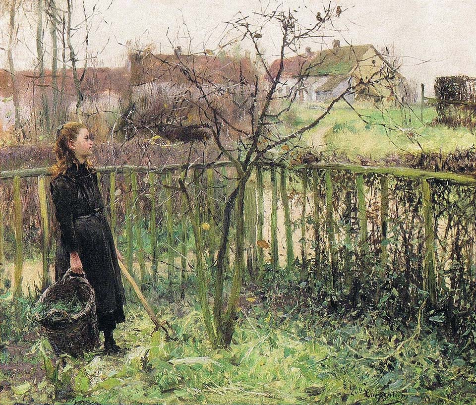 Jeune fille dans le jardin