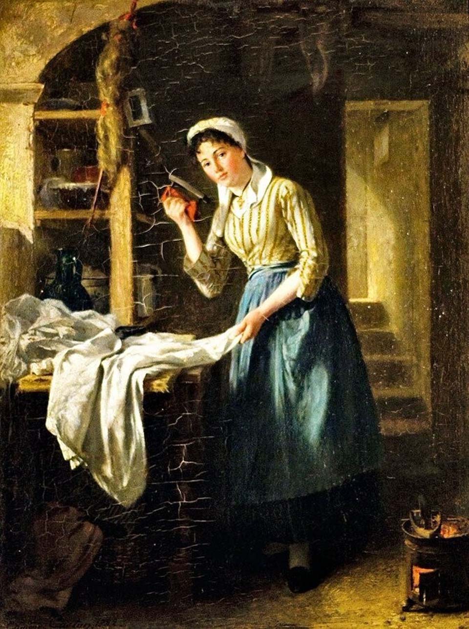 Woman ironing