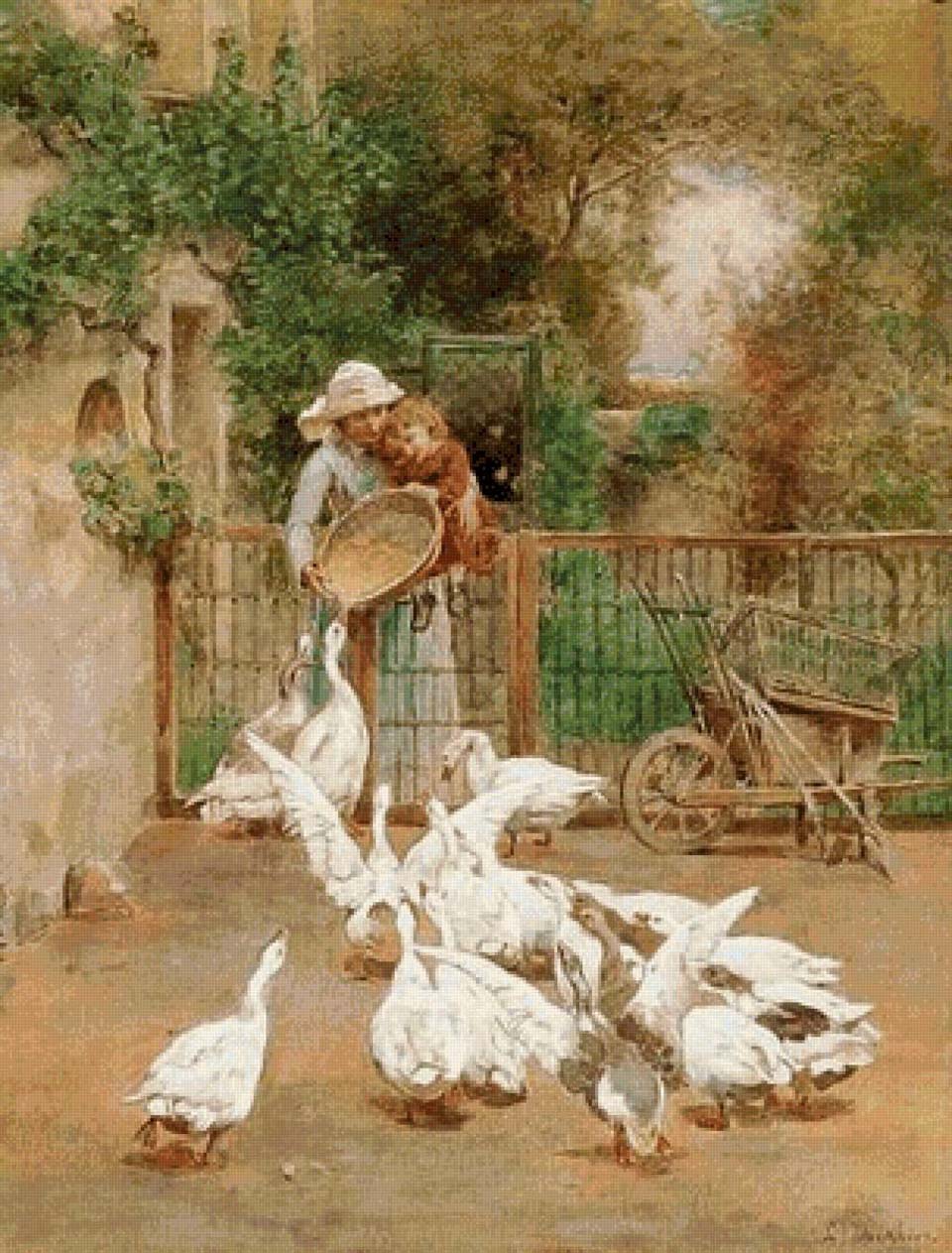Feeding the geese