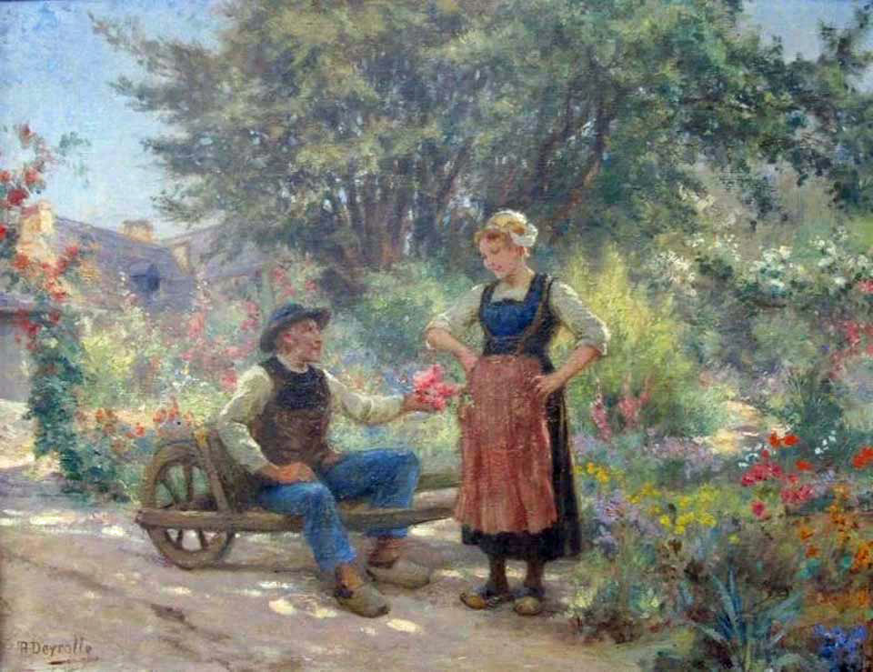 Couple dans un jardin