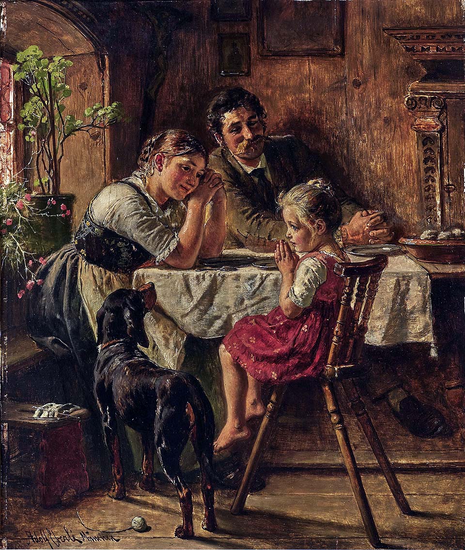 Family saying grace
