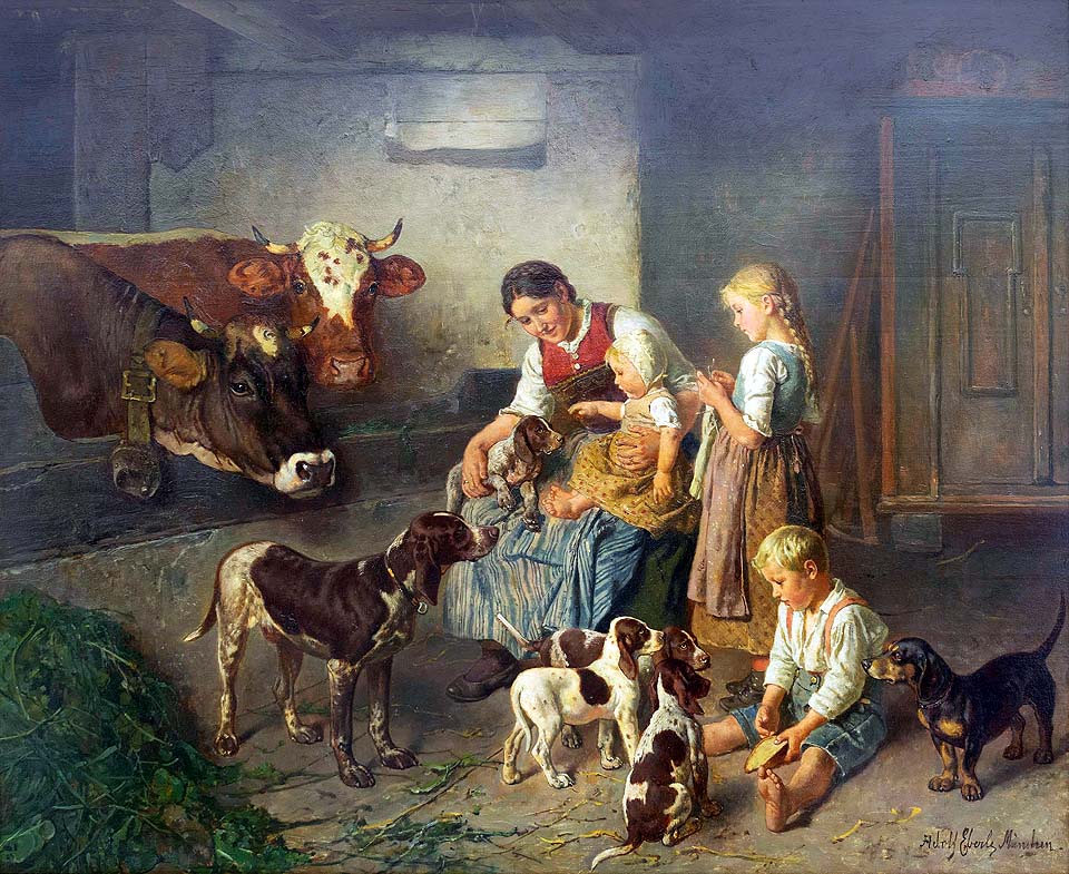 In the stable
