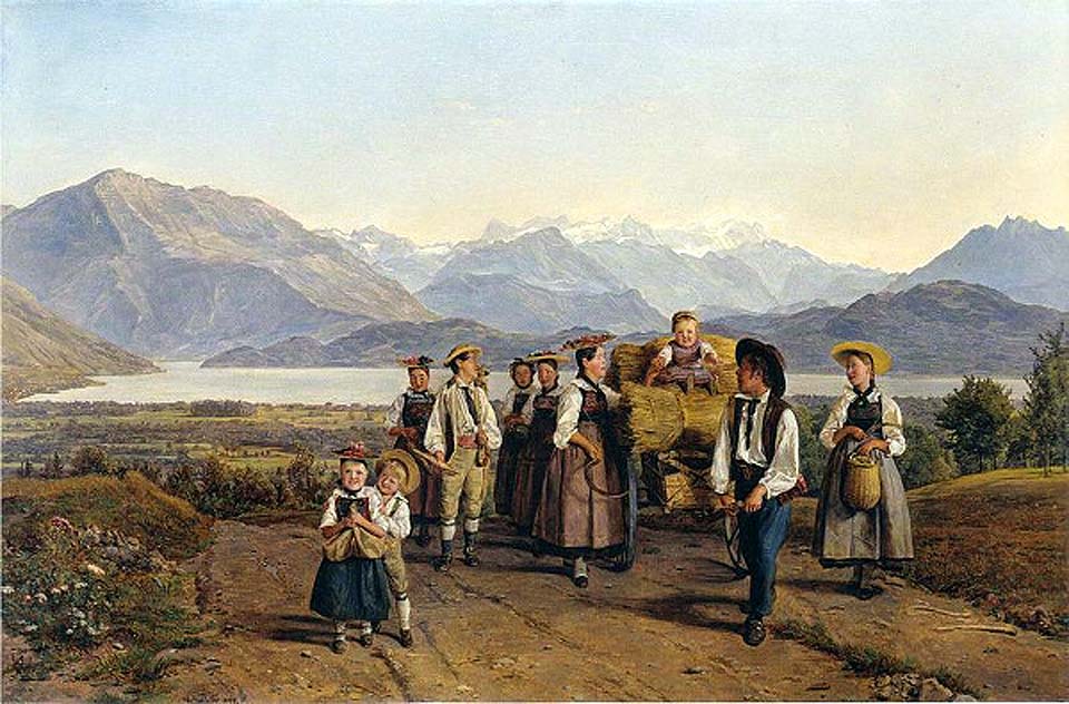 Homecoming from the harvest on lake Zug