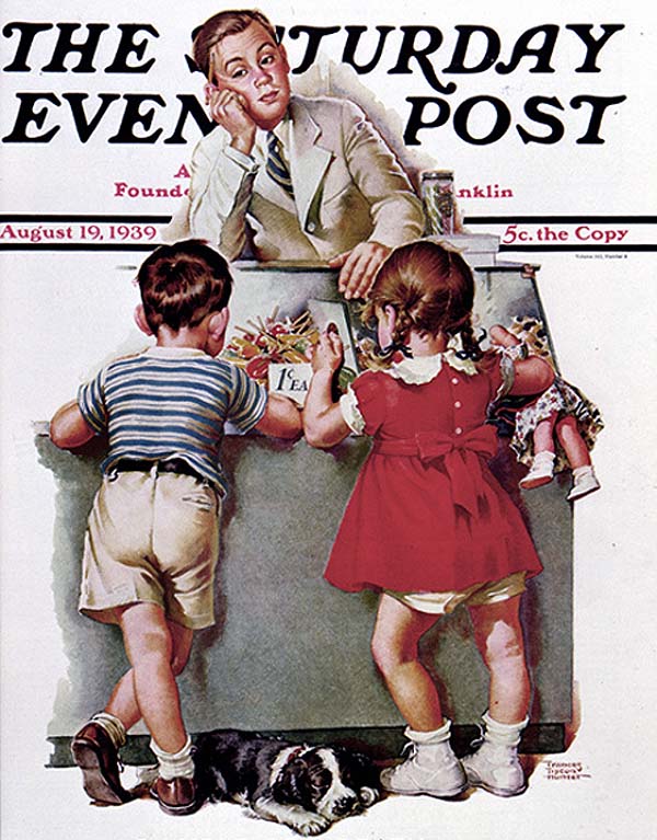 Boy and girl at a candy counter