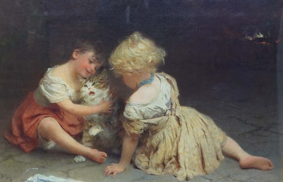 Girls with cat