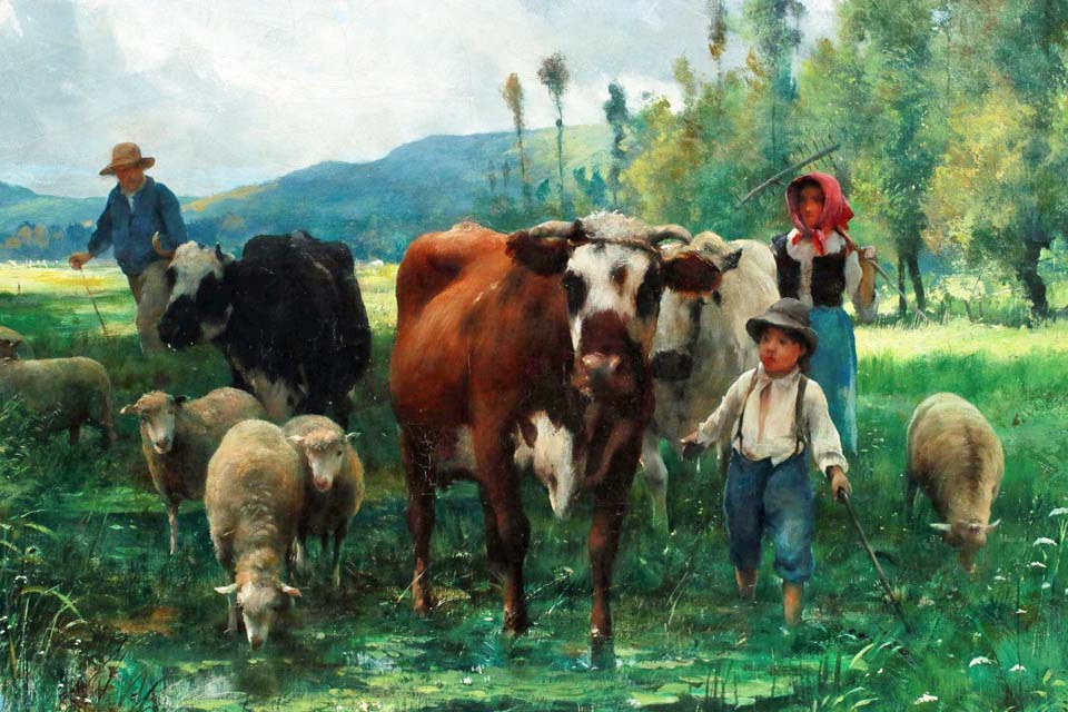 Landscape with animals