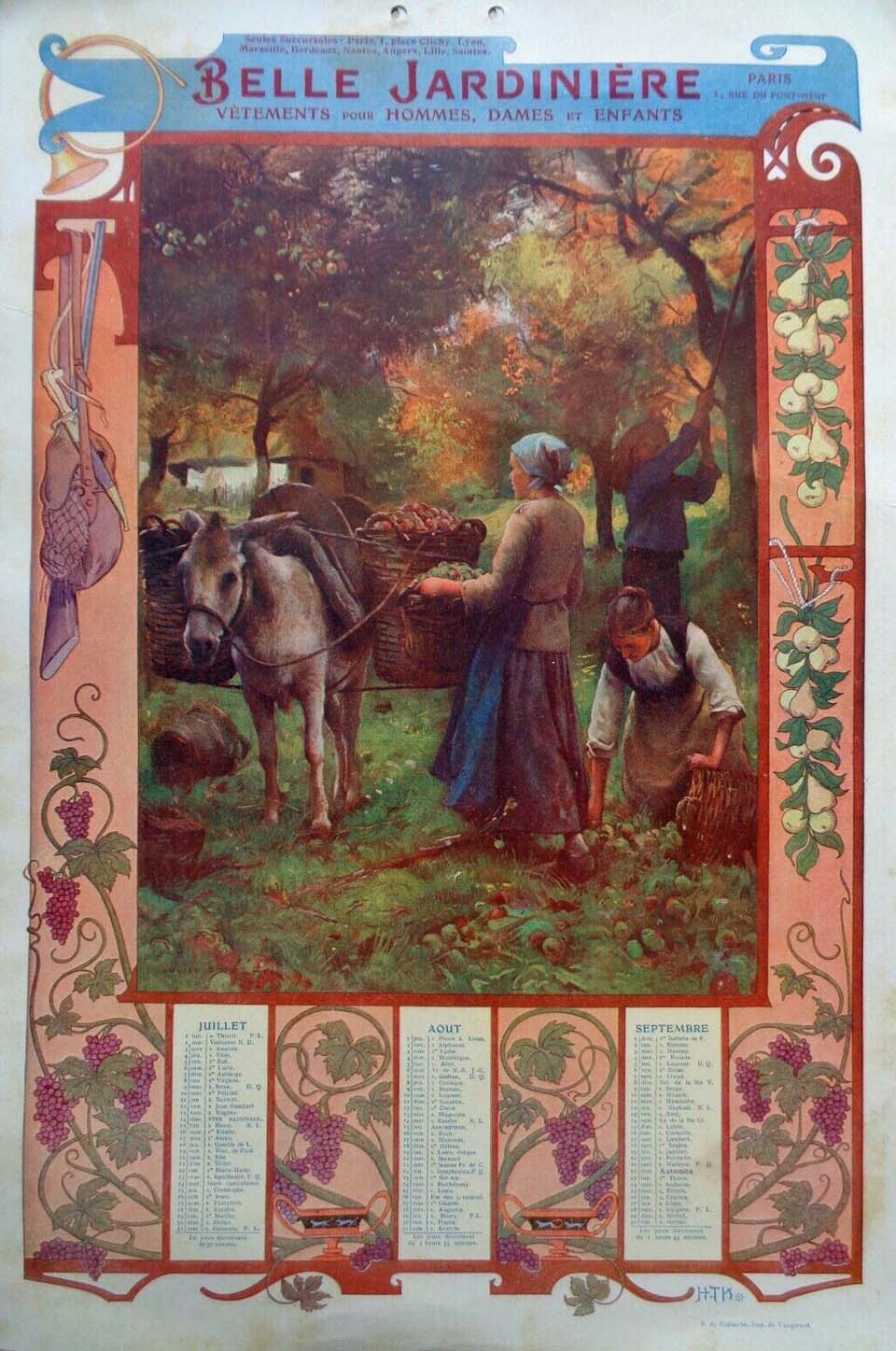 Illustrated calendar for the parisian department store La Belle Jardinière - 3