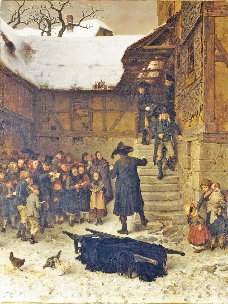 Hessian funeral in winter