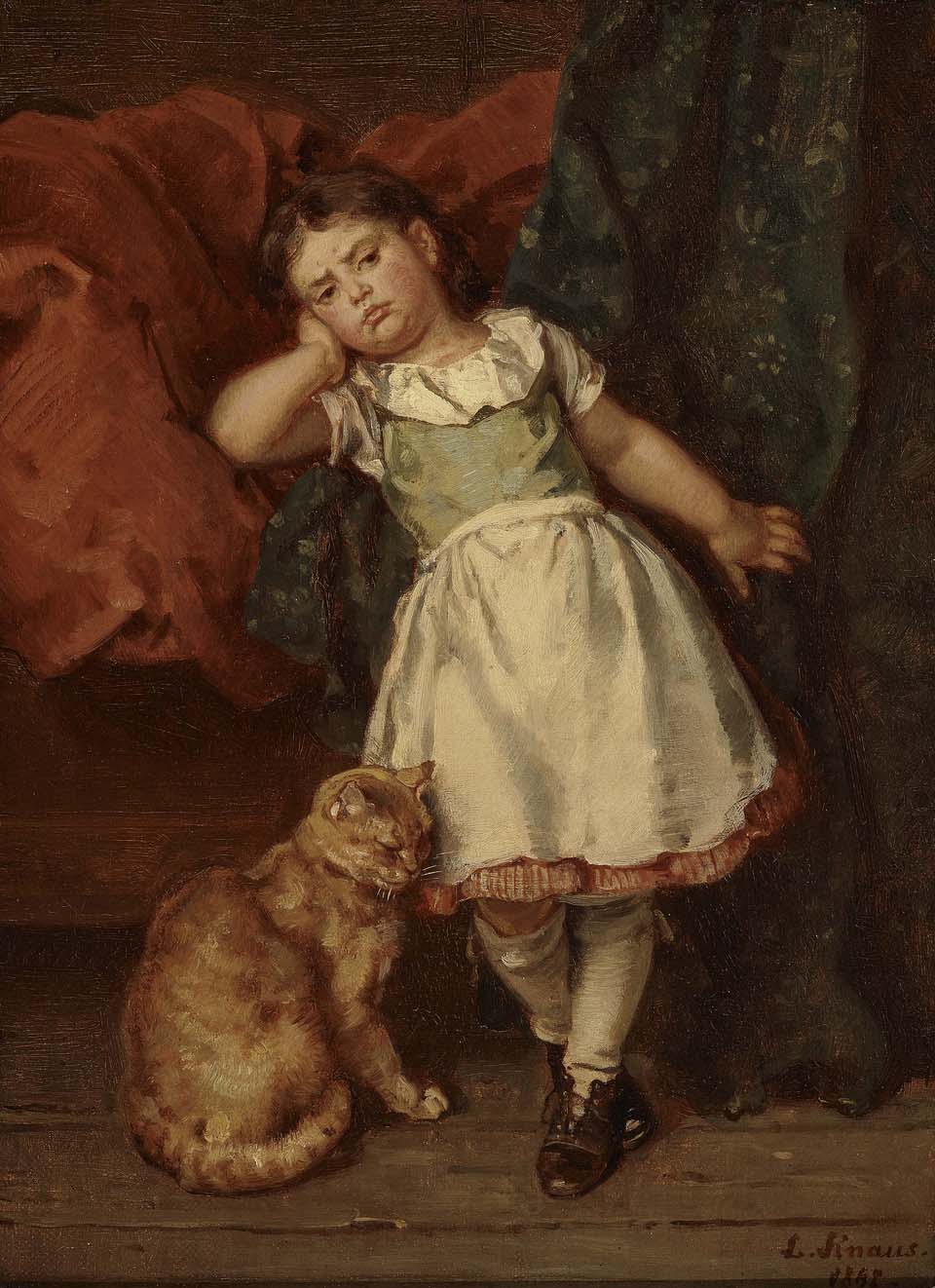 Little girl with cat