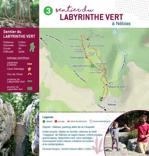 Le sentier du Labyrinthe Vert à Nébias