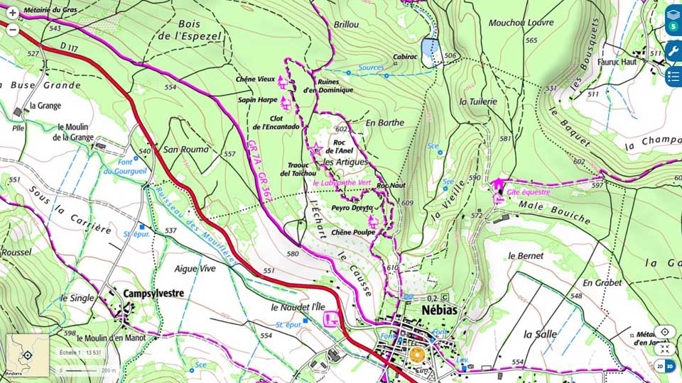 Le sentier du Labyrinthe Vert à Nébias