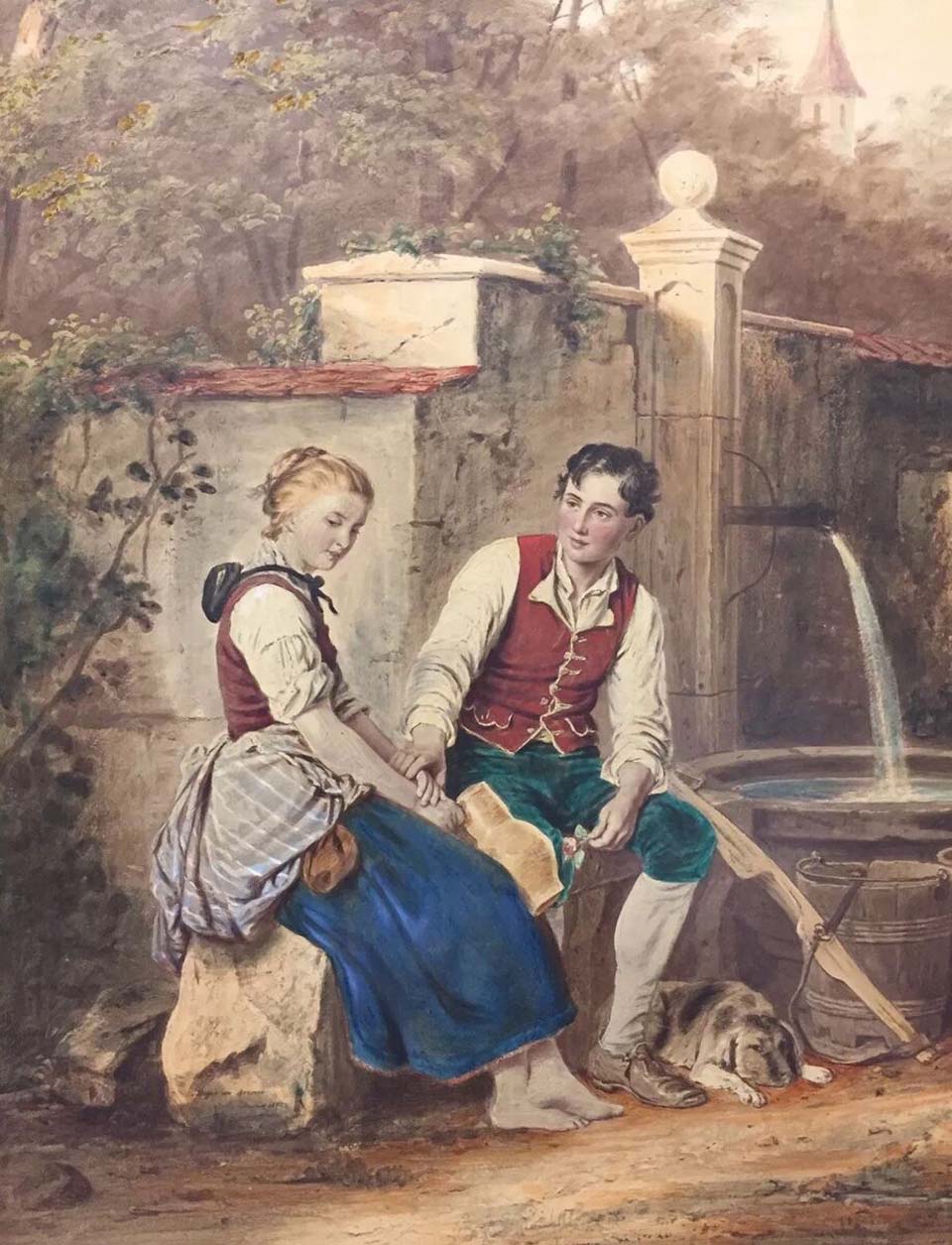 At the well