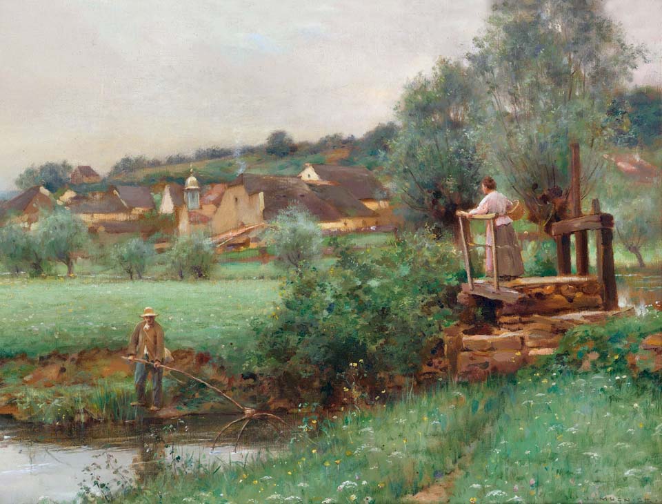 Angler by the stream