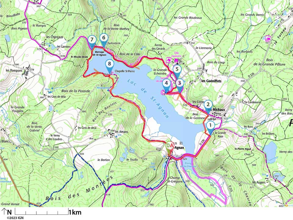 plan de la randonnée Le tour du lac de Saint-Agnan