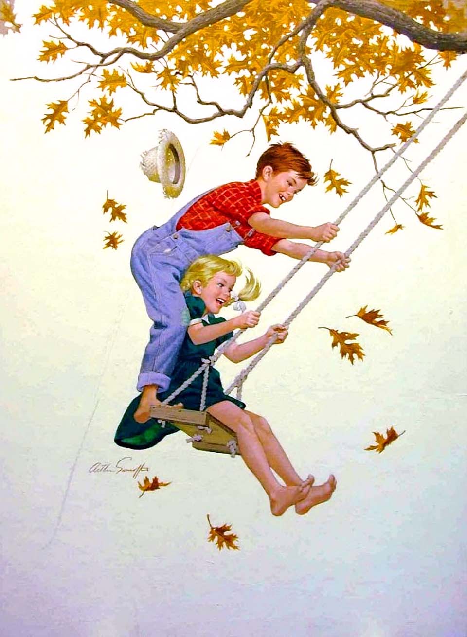 Kids on swing