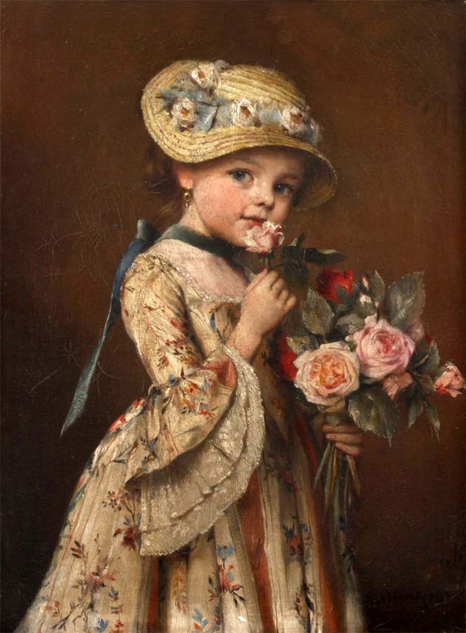 Girl with flowers