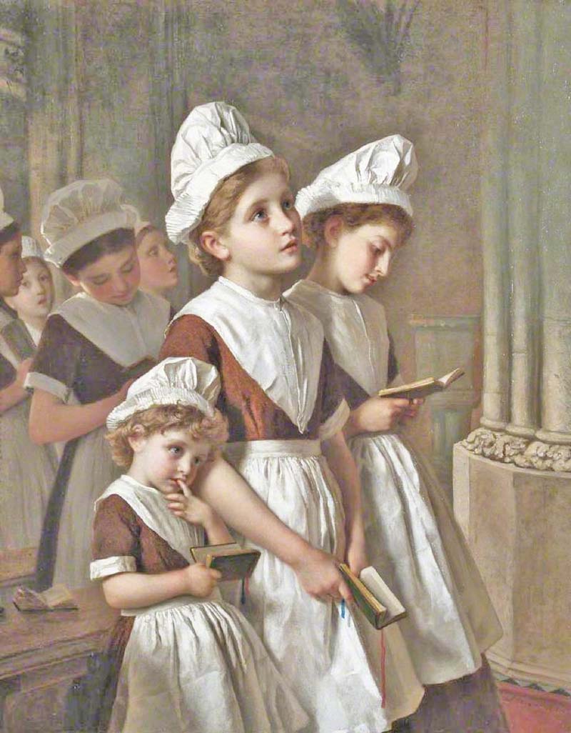 Foundling girls at prayer at the chapel