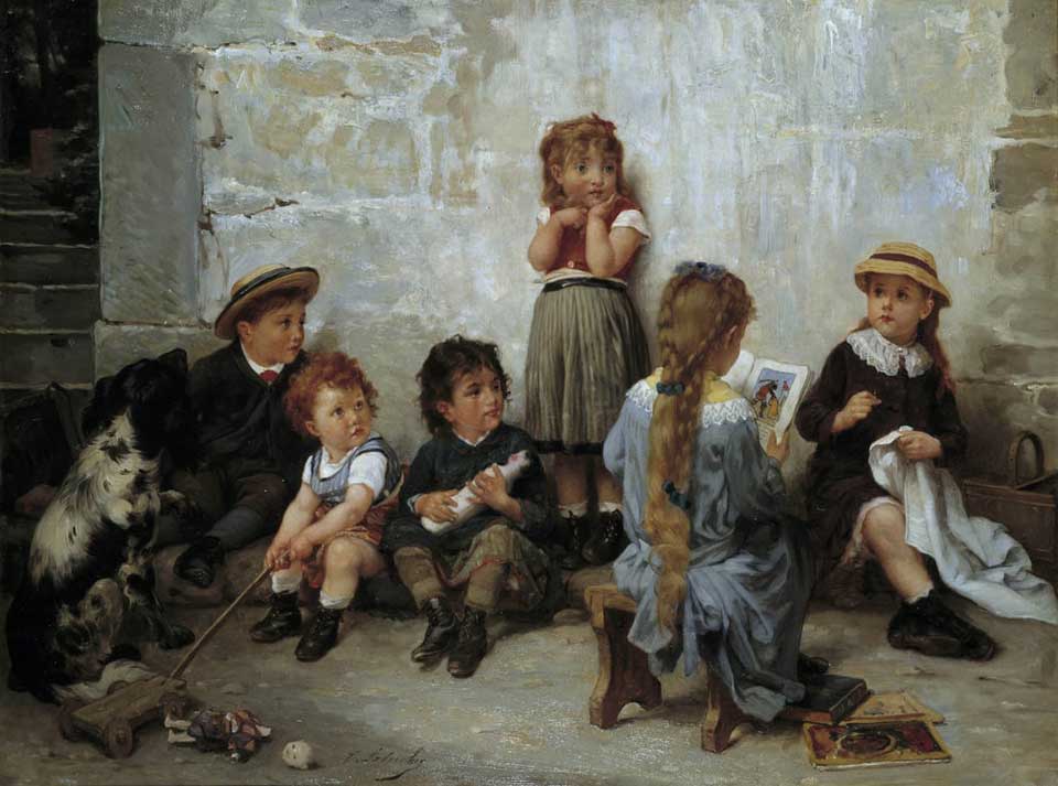 The thrilling passage - Children listening to a book