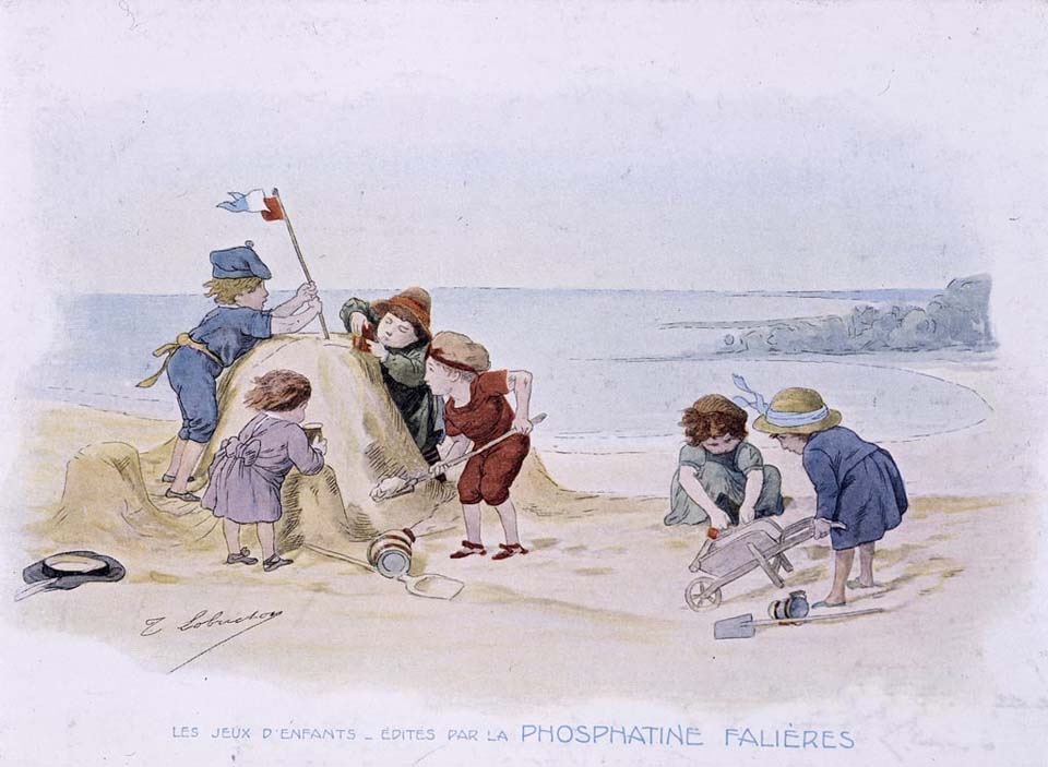 Children building a sand castle
