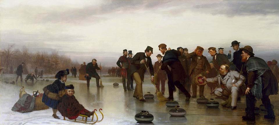Curling a scottish game at Central Park
