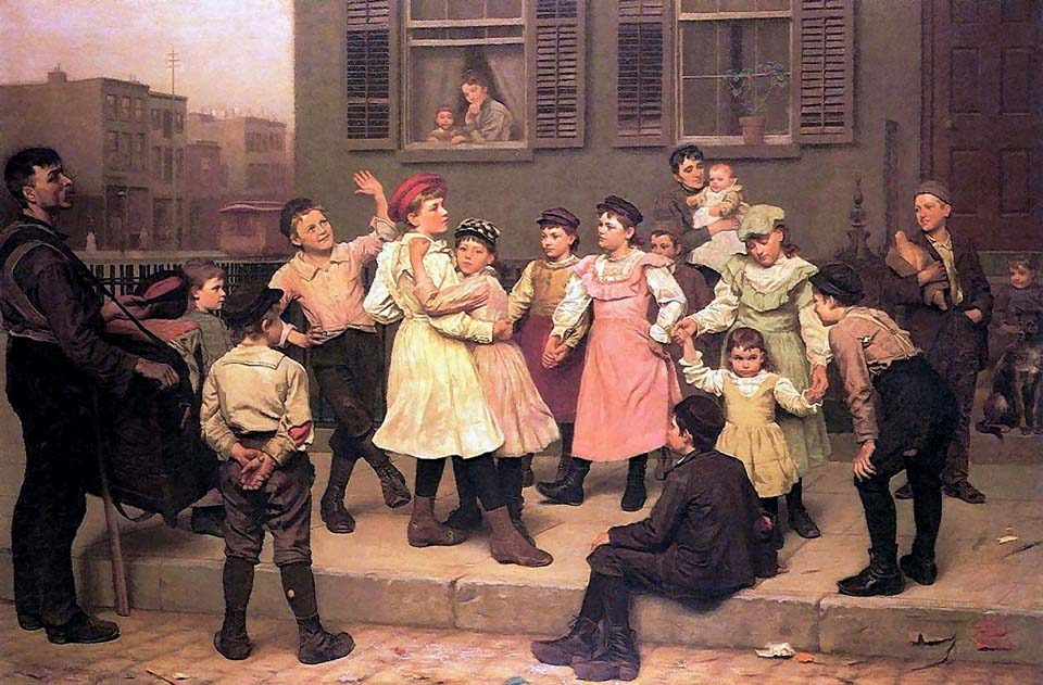 The sidewalk dance
