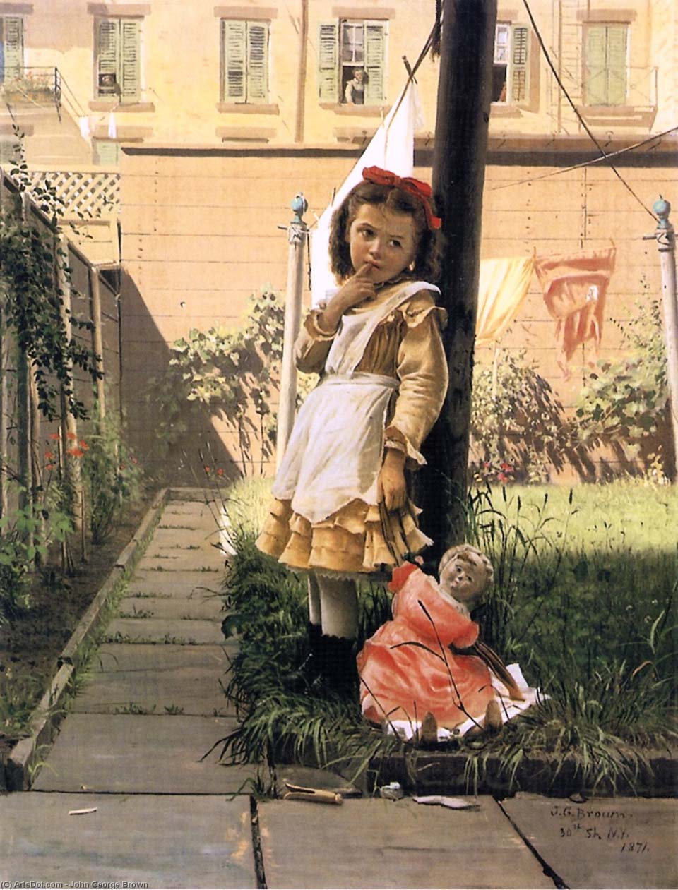 Young girl in a New York garden