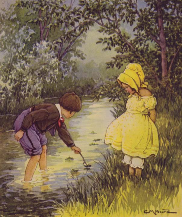 A child's garden of verses Where go the boats ?
