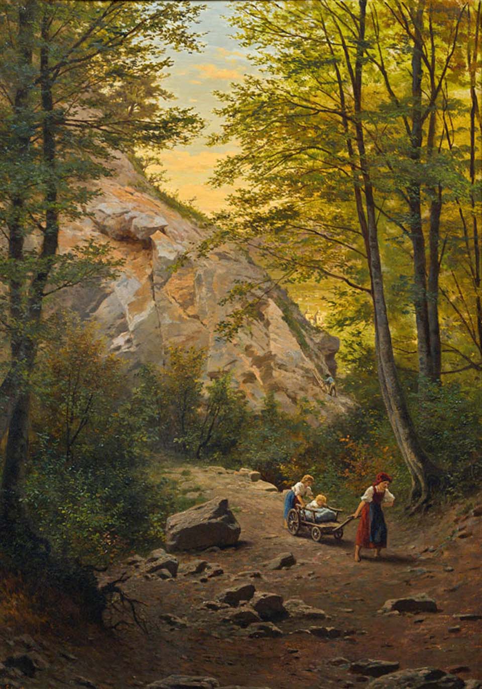 Children on the forest path