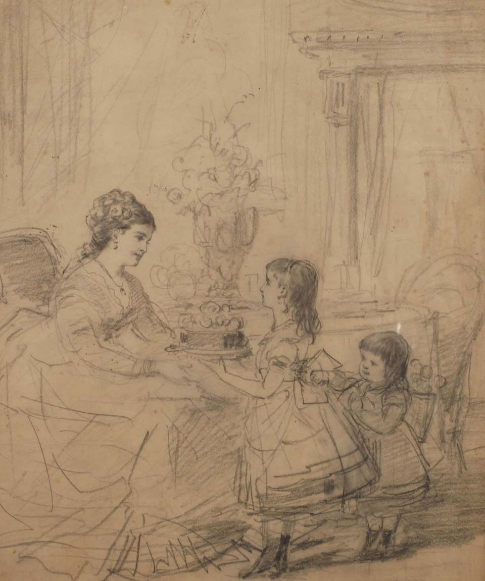 Girl giving a present to mother - Congratulations
