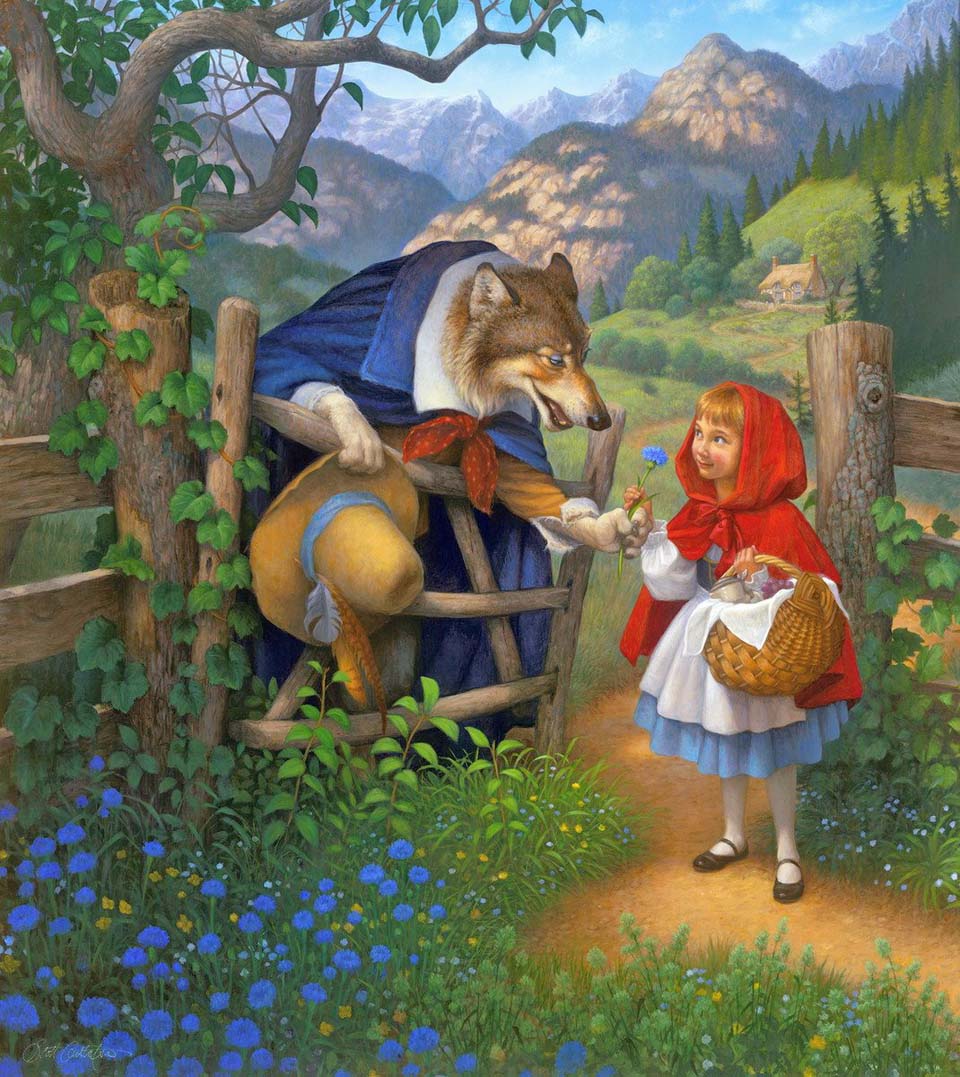 Le petit chaperon rouge rencontre le loup