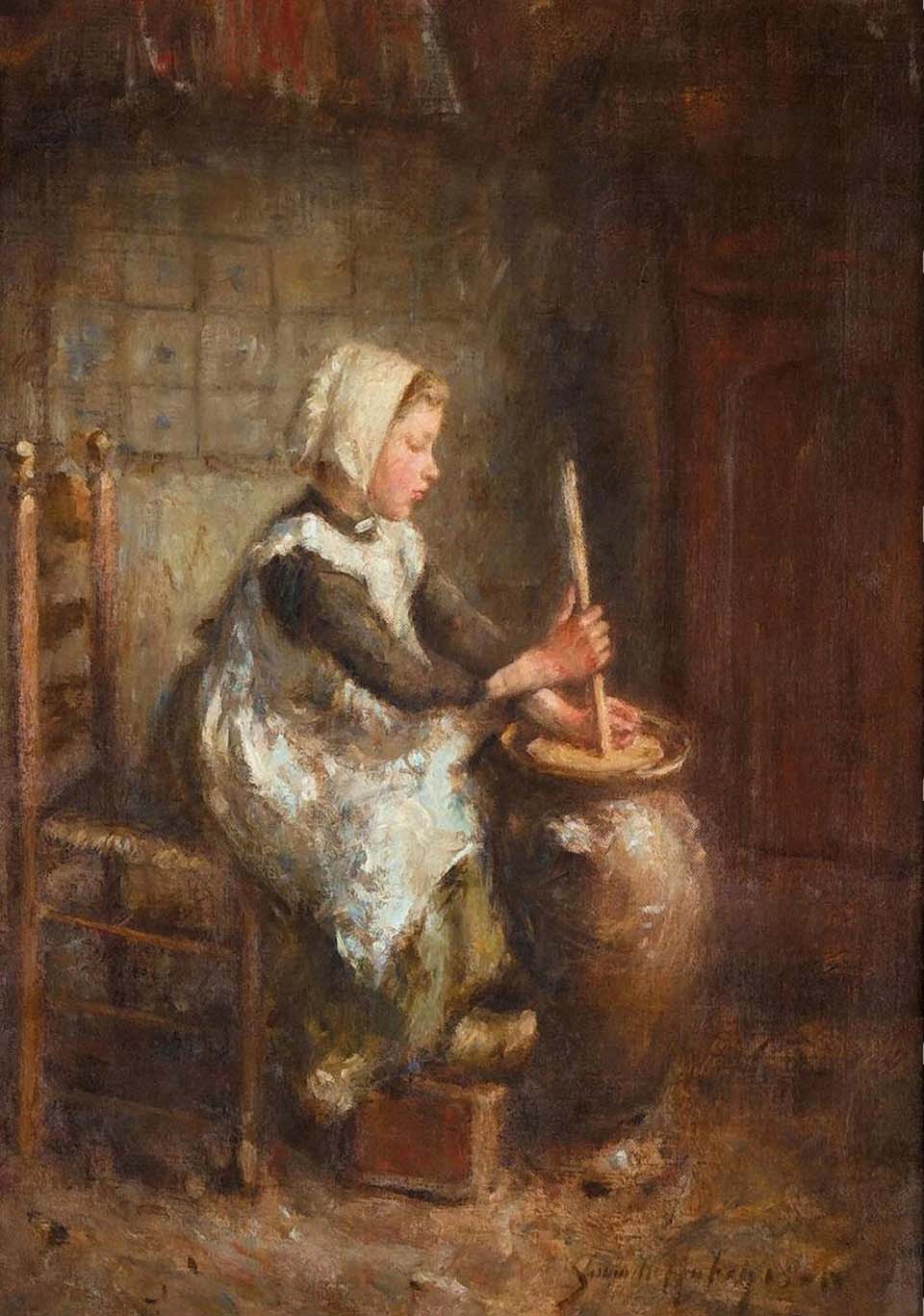 Churning butter