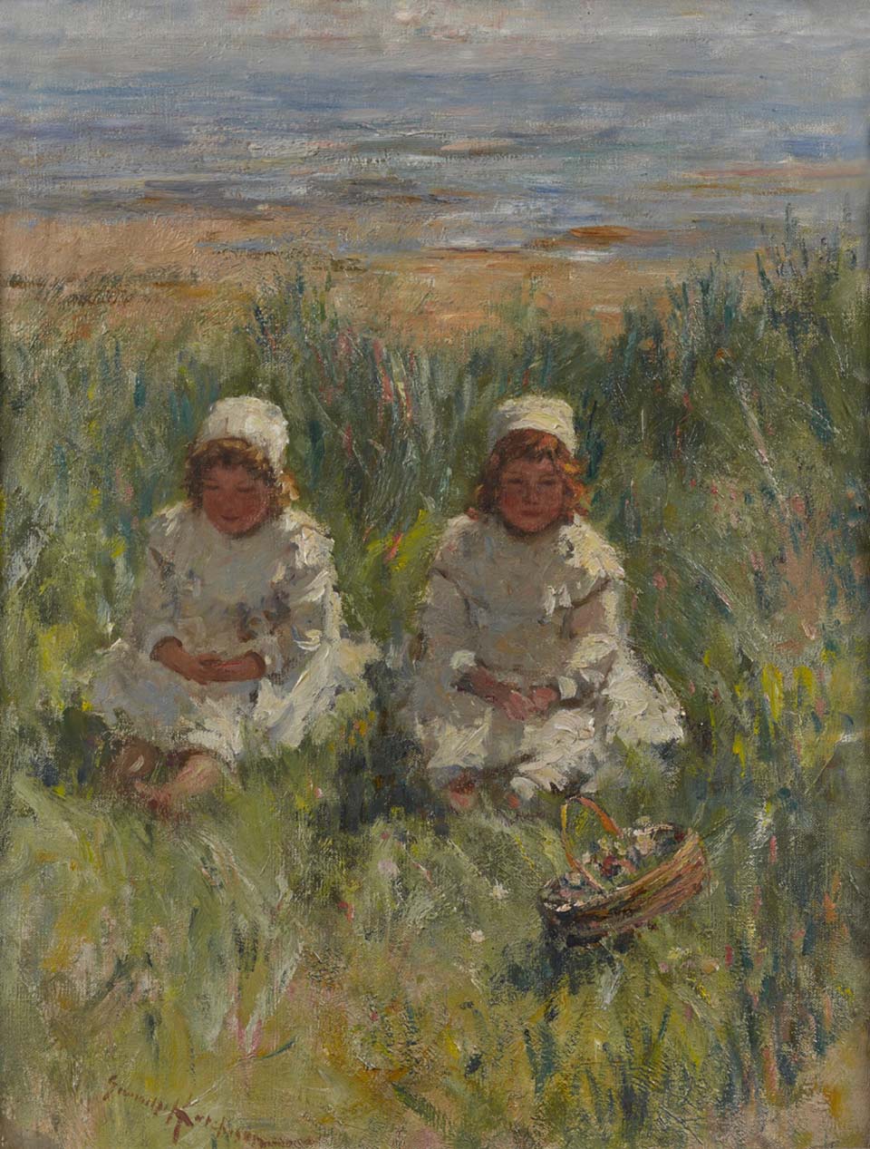 Picking flowers on the bents