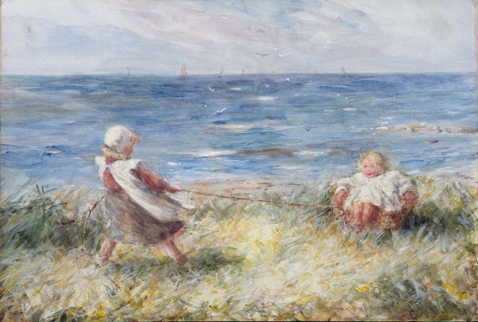 Playing by the shore
