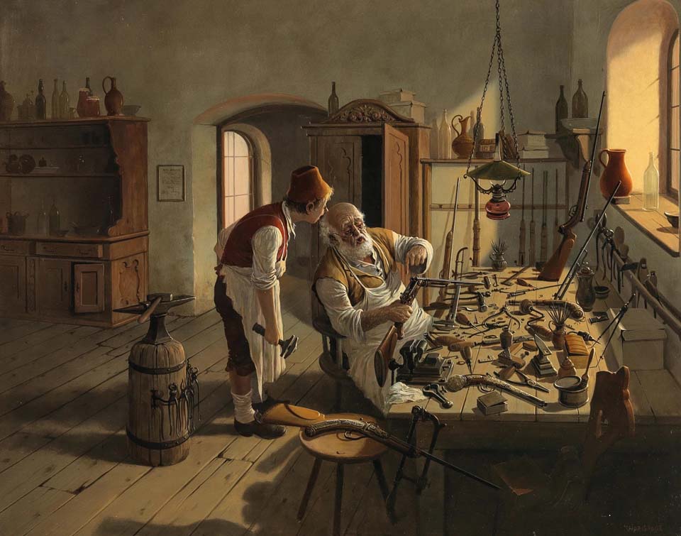 In the gunsmith's workshop