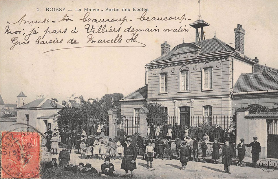 mairie école de Roissy-en-Brie en 1908