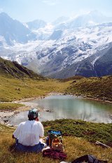 ( Lac d'Arpitteta et glaciers )