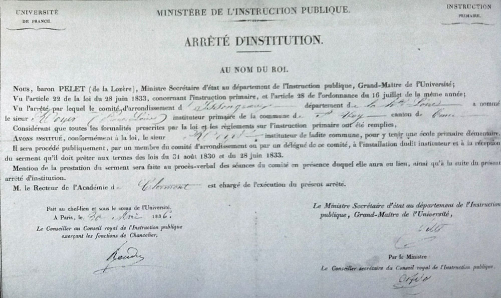 brevet de capacit de Pierre Louis ROYER