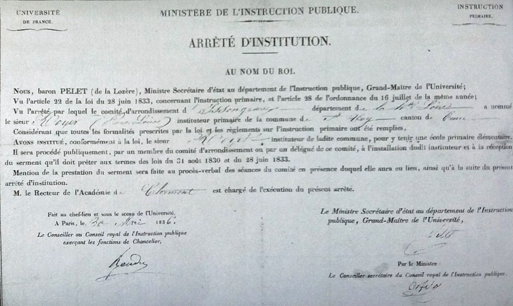 brevet de capacit de Pierre Louis ROYER