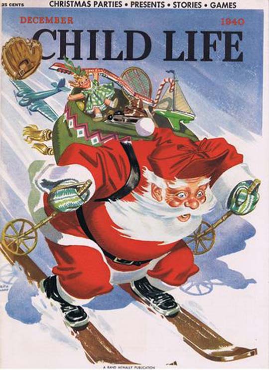 1940-12 Le Père Noël à ski