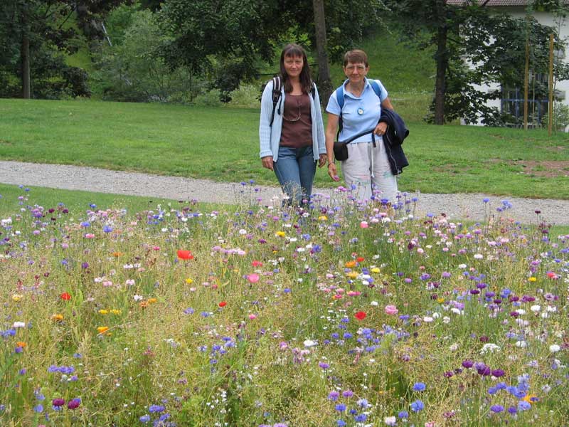 ( Pascale et Fernande au Parc Thermal de St-Gervais ) 