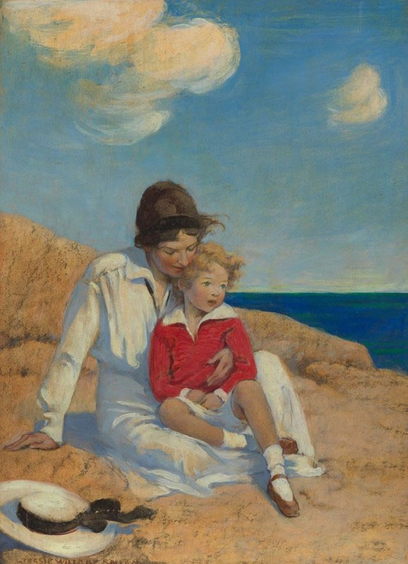 Mère et Enfant au bord de la mer