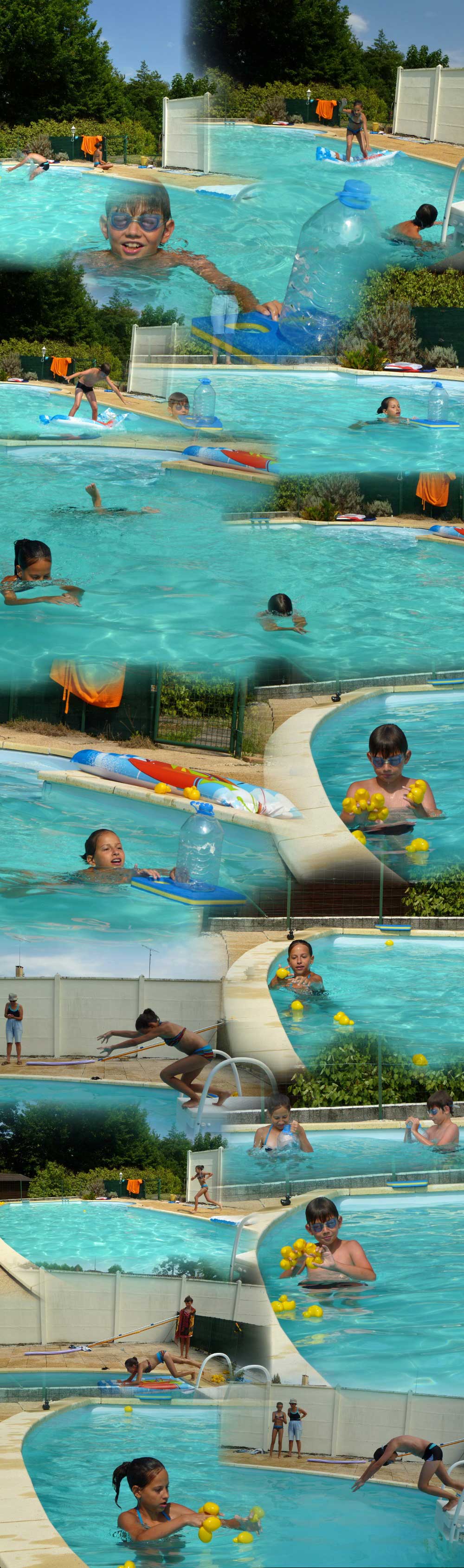 Jeux de piscine avec Lena et Lucas