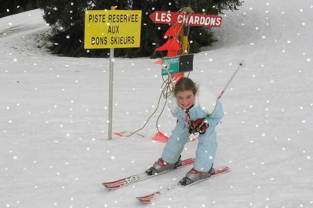 Justine fait du ski